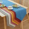 Bordduk Pure Color Linen Tracloth med fyrkantig kant för matsal i västerländsk stil och kontorsdisk manteler de mesa rektangulära