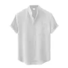 Chemises décontractées pour hommes Men Shirt Button-up Stand Collar Cardigan Breathable Business Prêt Summer Style