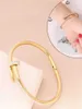 Bracelet en cartrage Designer de concepteurs de clous pour femmes et hommes bracelet en acier de titane de haute qualité de haute qualité dans la bande de couleur non tombante en or rose 18 carats
