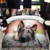 Ensemble de couvercle de couette berger allemand ensemble King / Queen size pure race pure-light lidding set enfants mignon chien chiot chiot en polyester couverture de courtepointe