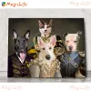 4 animali domestici personalizzati da 4 cani gatti amici immagini per pareti animali per decorazioni soggiorno per la parete poster nordica arte murale dipinti senza cornice