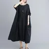 Robes de fête plus taille plaid coton décontracté robe d'été femme vintage oversize 4xl 5xl 6xl dames robe plage femme cy242