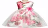 2018 New Arrivic Girls Summer Rose Printed Gauze Puff Princess Dress Daseal Girl Summer Elegant Casuary Soureeless Dress 4486737