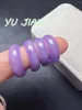 Cluster anneaux délicats élégants en jadéite naturel cercle violet doux violet lavande jade jade ring