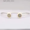 Bracelet d'or et argenté en or rose original en cristal ouvert adapté à 925 Bracelet de charme de perle en argent pur bricolage bijoux européen YQ240409