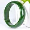 Bangle Fashion Natural Green Jade Jewelry Accessoires pour femmes cadeaux de jades véritables bracelets en pierre