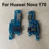 Para Huawei Nova Y70 Fast USB Charging Dock Dock Mic Microphone Connector Board Flex Cable Parts Global Plus