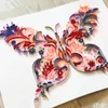 A4 Flores de papel Flores Butterfly Quilling Paper Filigree Pinturas Arte decalque decal