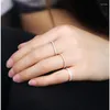 Klusterringar 925 Sterling Silver Simple Elegant Ring for Women Wholesale Dazzling Clear CZ Stapelbar Finger Wedding Statement Smycken