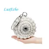 Evening Bags Women's Pearl Beaded Day Clutch Handmade Wedding Purse Gold Silver Black Bead High Quality