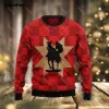 Cowboy Merry Christmas 3D över hela tryckta män Pullover Casual Sweatshirt Långärmad skjortor rockar unisex outwear streetwear 1
