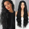 Black Blonde Long Wavy Halloween Cosplay S For Women Daily Wear Natural Synthetic High Temperatur Fiber 240327
