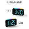 RGB Digital Alarm Clock Time Week med RGB Mood Light 2 Alarm Snooze Table Clock 12/24H USB Outpart Port Charging LED Clock