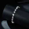 Bangle Irregular all silica diamond bracelet female princess square heart-shaped jade cut oval diamond 925 silver bracelet yq240409