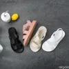 Сандалии 2024 Summer Flat Sandals Женская гладиатор с открытым носком мягкой желе женского губчатого торта без скольжения пляжные обувь H240409