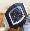 Klasyczne automatyczne luksusowe mężczyźni mechaniczne zegarek na rękę Pvd Day Stegare Day Day Felipe Massa Flyback Szkielet męskie zegarki Transparent6814619