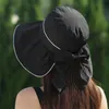 Chapeau de soleil avec protection UV largeur version coréenne de bord large pour les femmes en écran solaire d'été et en polyvalence Bowknot Hat240409