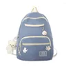 Backpack Solid Color Harajuku Japanese Cute Backpacks For Girls School Back Pack Student Canvas Campus Zipper Schoolbag