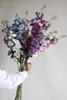 Fiori decorativi 40 "Vero touch Artificial Delphinium Blossom Branch con gemme fauci fai da te matrimonio floreale/casa/decorazioni per le vacanze |