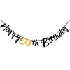 Party Decoration Black Gold Paper Streamer Hanging Birthday Banner For 16 18 21 30 40 50 60 Years Old Anniversary