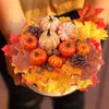 Decoratieve bloemen kunstmatige pompoen Halloween krans decoratie accessoires dfall oogst decor props mini