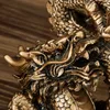 Kinesisk maskot tamronprydnader harts harts Lucky Dragon Sculpture Statue Home Decor Accessories 240408