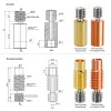 E3D V6 Bi-metal Calore Break in lega di titanio in lega V6 Smooth Heatbreate All Metal M6 Thread Throat 3D Parti di stampante 3D