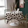 Table Cloth Cotton Linen Black And White Oval Polka Dots Tassel With Rectangular Kitchen Map Towel Tablecloth