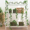 Decoratieve bloemen veranda kunstmatige wijnstok realistische groene slingers voor thuis bruiloft tuin decor indoor buitenmuur hangend plastic