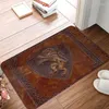 Carpets Hand Tooled Leather Medieval Book Cover Doormat Mat Anti-Slip Vintage Pattern Kitchen Bath Balcony Rug Carpet 40 60cm