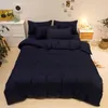 Bettwäschessätze Feste Farb -Set Nordic Bett Cover 150 Duvet Flat Sheet und 1 oder 2 Kissenbezug Home Schlafzimmer Dekoration