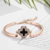 FEERIE van bracelet Korean version of Clover Bracelet Alloy Electroplated 18K Rose Gold Fashion Internet Red Personalized Versatile Handicraft