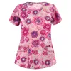 Smouffés à imprimé floral tops femme animal de compagnie tops uniformes courtes pharmacie vétérinaria infirmière clinique chemises