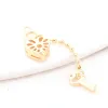 7.5*14MM 14K Gold Color Brass Heart and Key Charms Pendants Jewelry Making Supplies Diy Necklaces Bracelet Findings Accessories