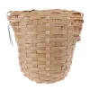 Hanging Bird Hut Handwoven Natural Bamboo Hummingbird Nest for Outdoors Finch Shelters for Garden Window Decoration