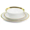 Plates Gibson Home Premier Gold Fine Ceramic 12 Piece Dinnerware Set