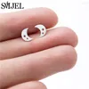 Boucles d'oreilles Stud Korean Fashion 925 Silver Needle Géométrique pour femmes Punk Star Triangle Heart Circle Earring Girls Party Bijoux