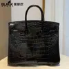 Handväska Crocodile Leather 7A Quality High BK25 Bag Silverfw01