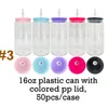 Ready to Ship Plastic Shaped Beer Cups 5 Colors Mixed Reusable Drinking Tumblers 16oz Colored Aron Plastic Can for UV DTF Wraps 50pcs/case