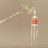 Hårklipp kinesiska stilpinnar Led Light Flower Lantern Hairpin Girl Headdress Pearl Tassel Clip Women Elegant Bridal Fork