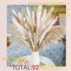 Dekorative Blumen 92pcs natürlicher getrockneter flauschiger Pampas Grasbouquet Set Boho Wohnkultur Pompous großer Schilfschwanzweizenstiel