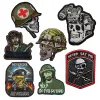 Vous ne allez jamais en retard de retard de badge de crâne militaire armée swat brodé de sac de motard brodé Applique