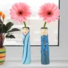 Vases 8pcs décor de vase pour visage mignon ensemble peint en résine de famille artistique romantique pour la table de la table de fenêtre de la table