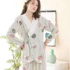 Zomer Kimono, kleding, onzichtbare rits, verpleegkundige zijde, zwangerschapspyjama's, lente postpartum prinsesstijl, geschikt voor zwangerschap