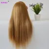 Tête de poupée pour coiffure tête de mannequin avec 100% synthétique de cheveux longs de cheveux pour la coiffure tressée avec un support de perruque à pince