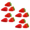 Party Decoration 12 Pcs Simulated Strawberry Decorate Artificial Fruits For Lifelike Cake