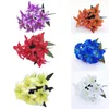 Fleurs décoratives 1 Bounch Artificiel Lily Flower 10 têtes Fake Silk Bunch Home Wedding Party Garden Decor