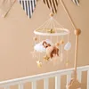 Baby Wood Rattles Bed Bell Soft Felt Cartoon Elephant Cloudy Star Hanging Mobile Crib Montessori Education Toys 240409