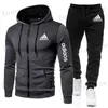 Tracce maschili da uomo Nuovo stile Fashion Men Hoodie Gym Clothing Men che corre set da jogger sportivo Mensmany Sorto di sport sport t240409