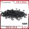 300pcs/Los Nitril Gummi O-Ring schwarzer NBR-Versiegelung CS1.5mm OD4/4,5/5/5.5/6/6.5/7/7,5/8/8.5/9/9.5/10/10,5 O-Ringdichtungsdichtung -.-.-